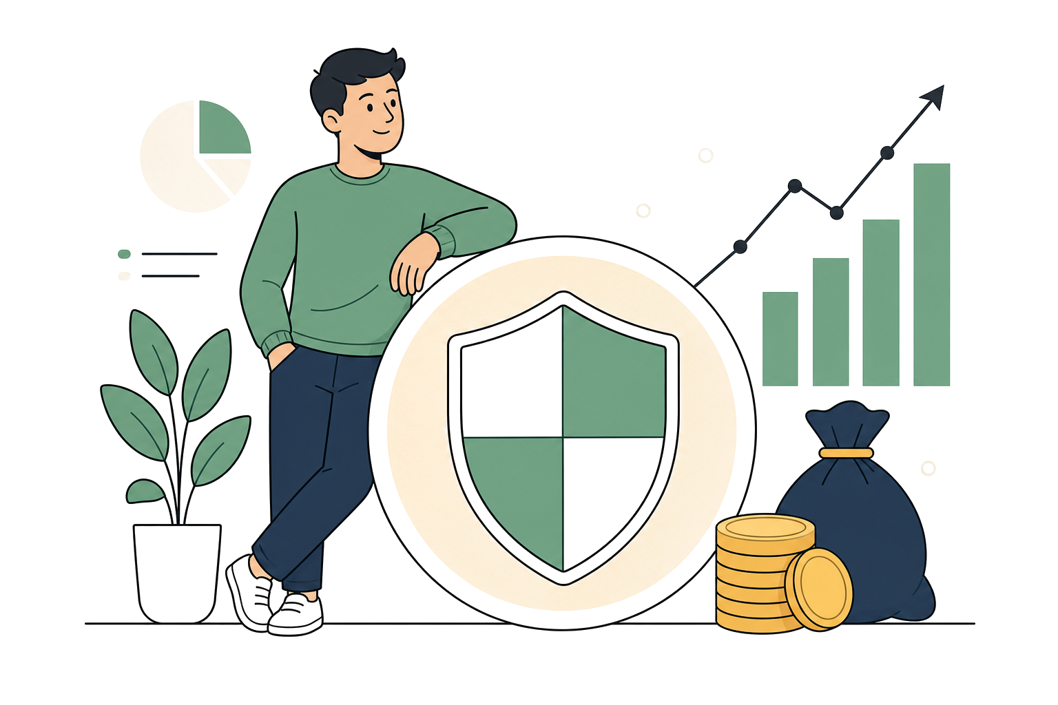 Vector illustration of protected coverage