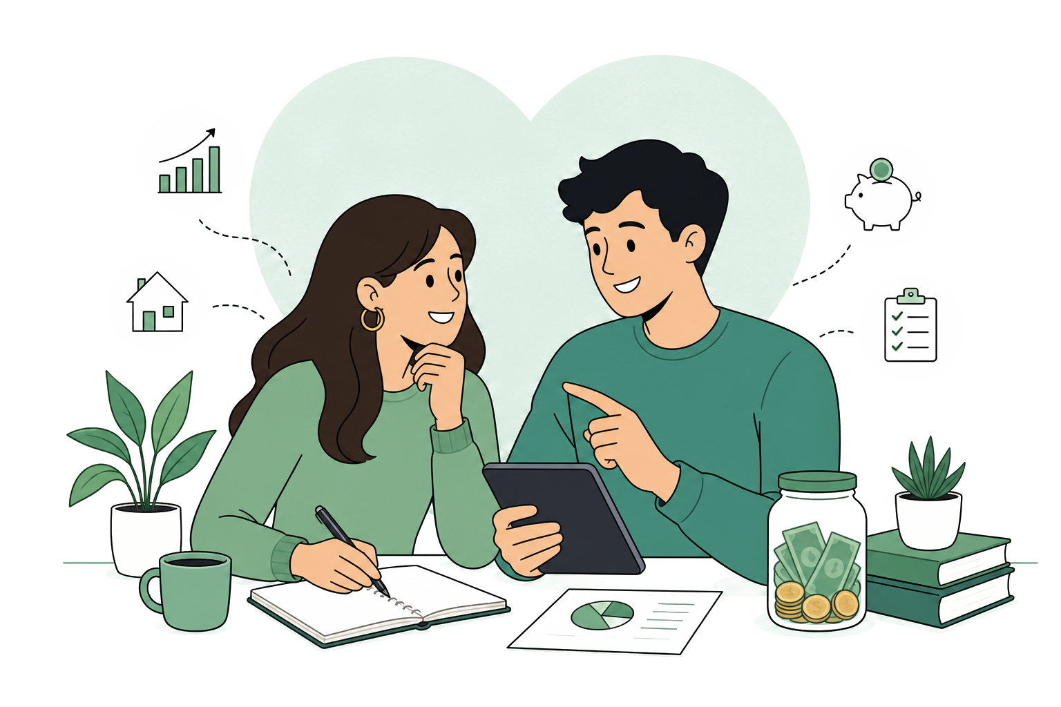Reviewing a financial plan at a desk
