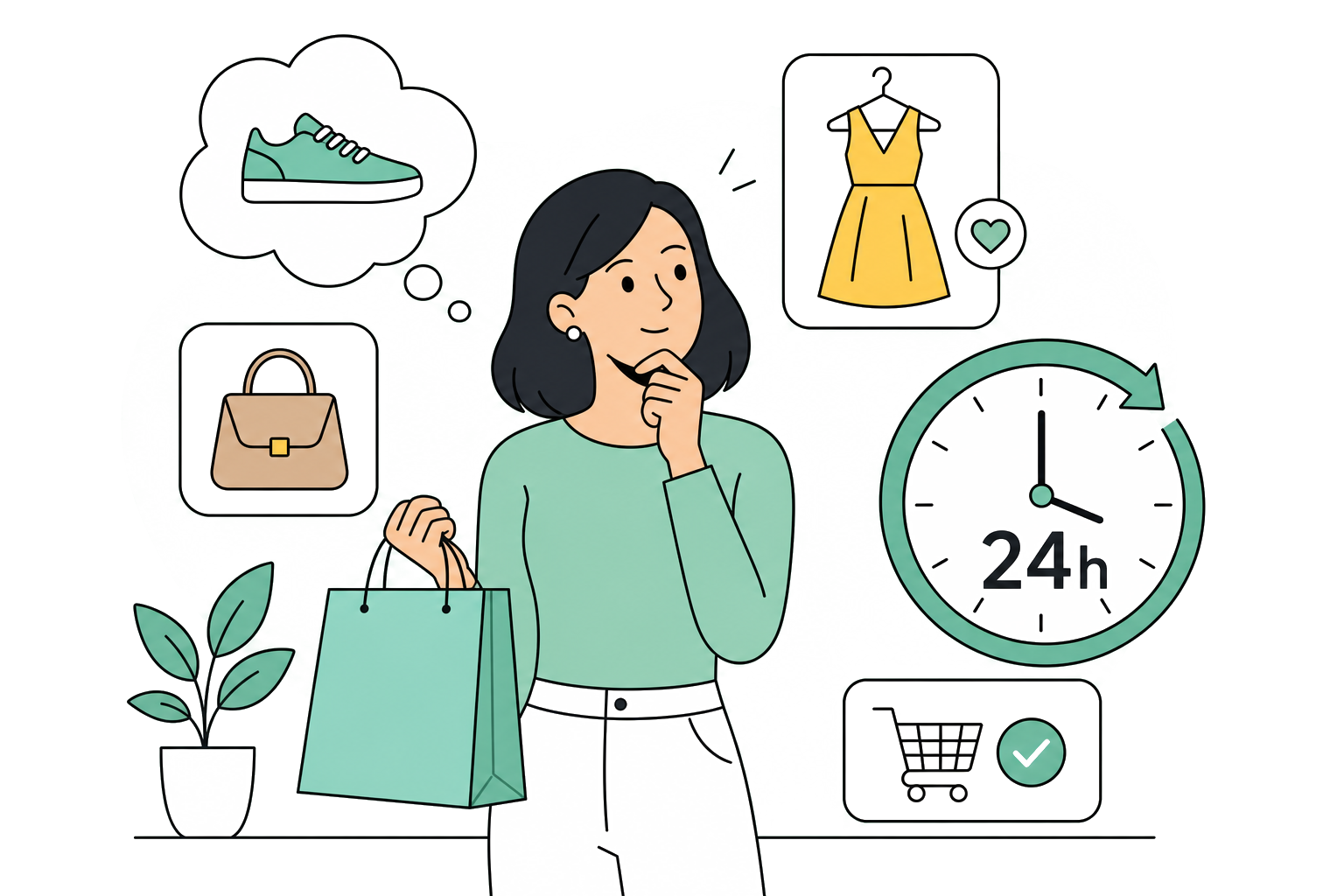 Person shopping thoughtfully in a store